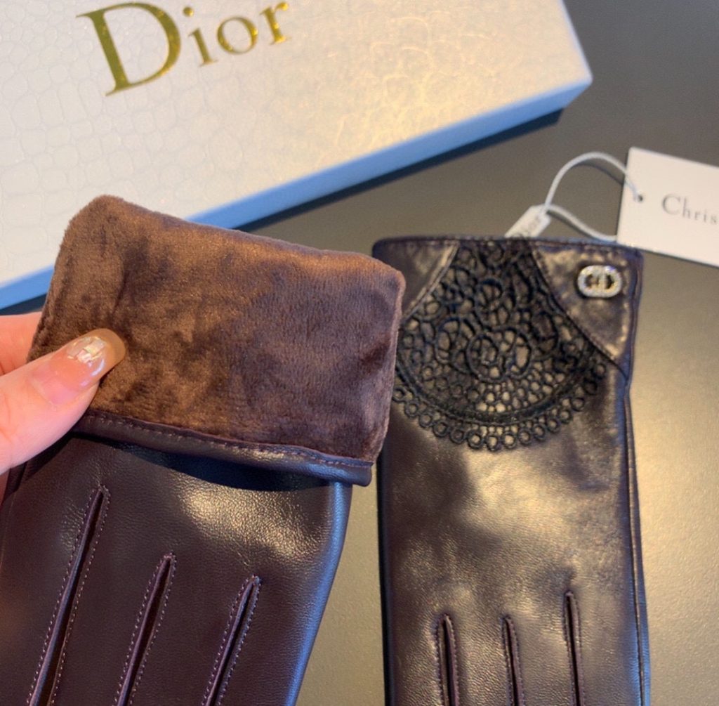 Dior Gloves In Dark Purple