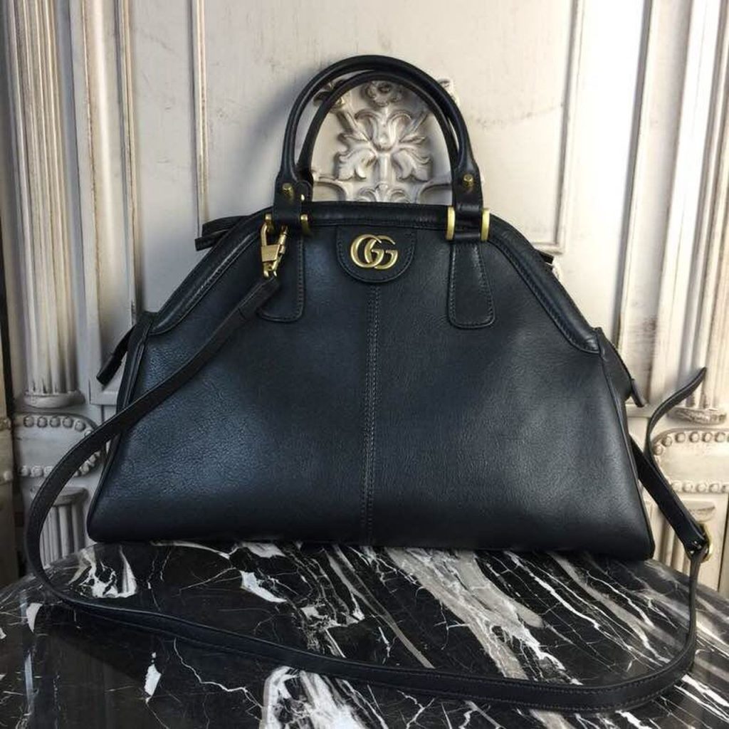 Gucci Re(Belle) Large Top Handle Bag Black For Women 15.75in/40cm GG