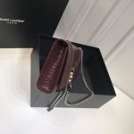 Saint Laurent Kate Medium Chain Bag With Tassel In Embossed Crocodile Dark Violet For Women 9.4in/24cm YSL