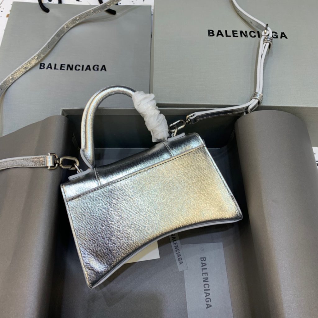 Balenciaga Hourglass XS Handbag In Sliver, For Women, Women’s Bags 7.4in/19cm