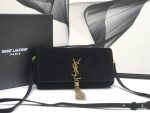 Saint Laurent Kate Tassel Small Shoulder Bag Black For Women 10.2in/26cm YSL 6042760UD7W1011