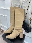 Chanel Women’s High Boots With Chain Beige For Women 3.7in/ 9.5cm