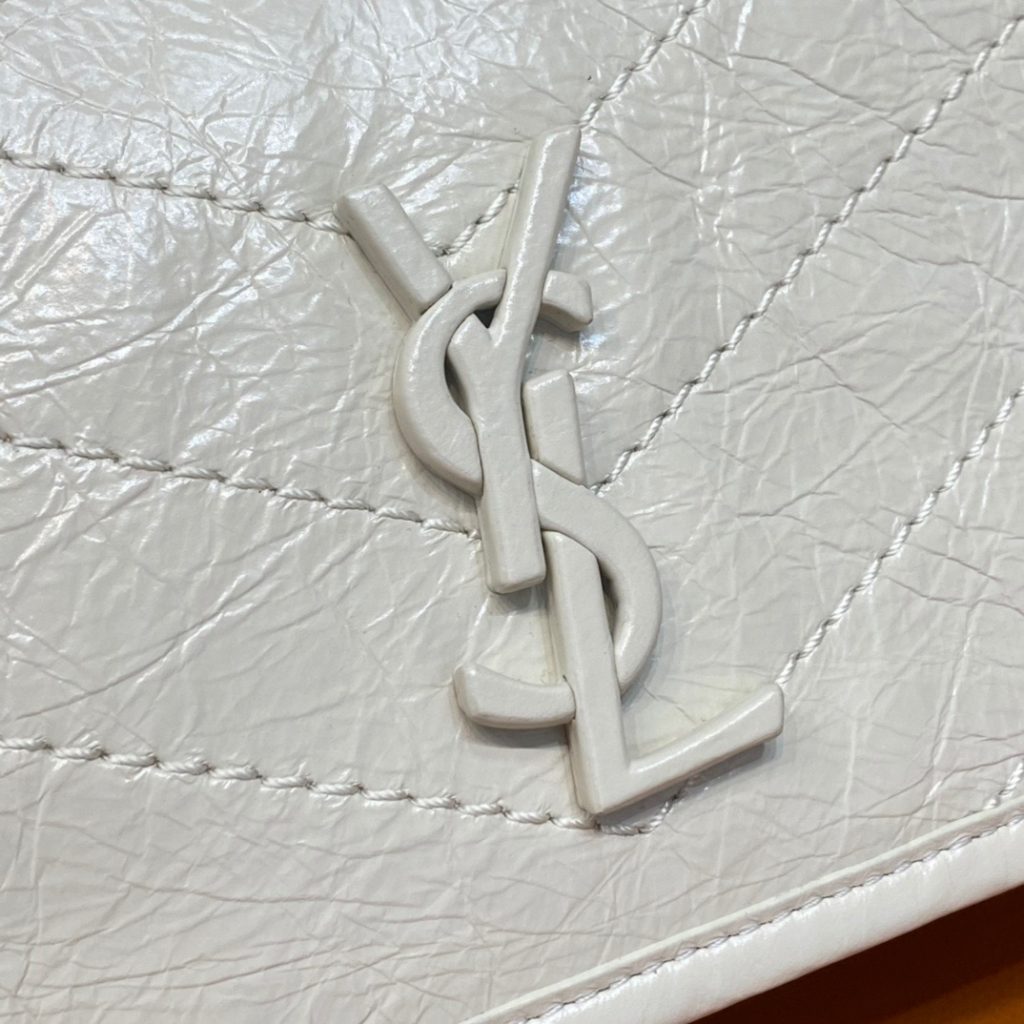 Saint Laurent Niki Wallets On Chain White For Women 7.5in/19cm