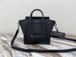 Celine Nano Luggage Bag In Drummed Black For Women 8in/20cm 189243DRU.38NO