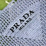 Prada Raffia Tote Bag Light Blue For Women, Women’s Bags 20in/51cm 1BG424_2A2T_F0076_V_OOO