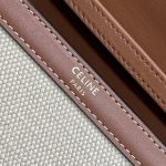 Celine Wallet On Chain Triomphe In Textile Natural / Tan For Women 7in/19cm 10J972DB2.02NT