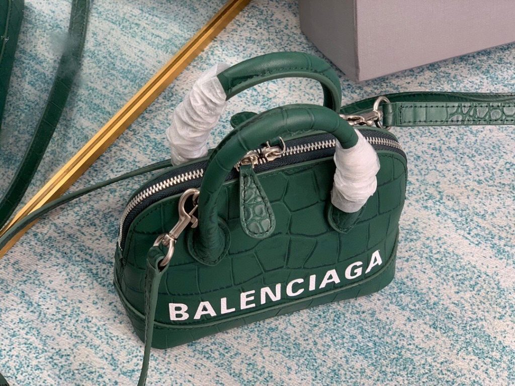 Balenciaga Ville Mini Handbag In Dark Green, For Women, Women’s Bags 7in/18cm