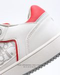 Dior Low Top Sport Shoes White Dior Oblique and Red Border For Men, Men’s Shoes