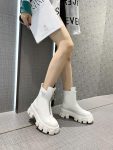 Prada Zipper Ankle Boots White For Women PRD