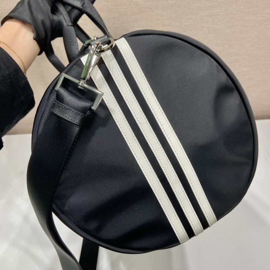 Prada x Adidas Re-Nylon Duffle Bag Black For Women, Women’s Bags 19.7in/50cm