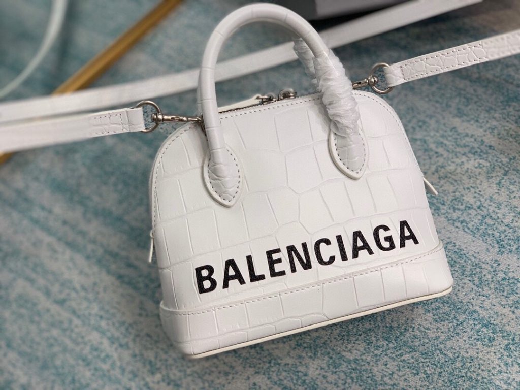 Balenciaga Ville Mini Handbag In White, For Women, Women’s Bags 7in/18cm