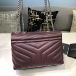 Saint Laurent Loulou Small Chain Bag In Matelassé “Y” Burgundy For Women 9.8in/23cm YSL