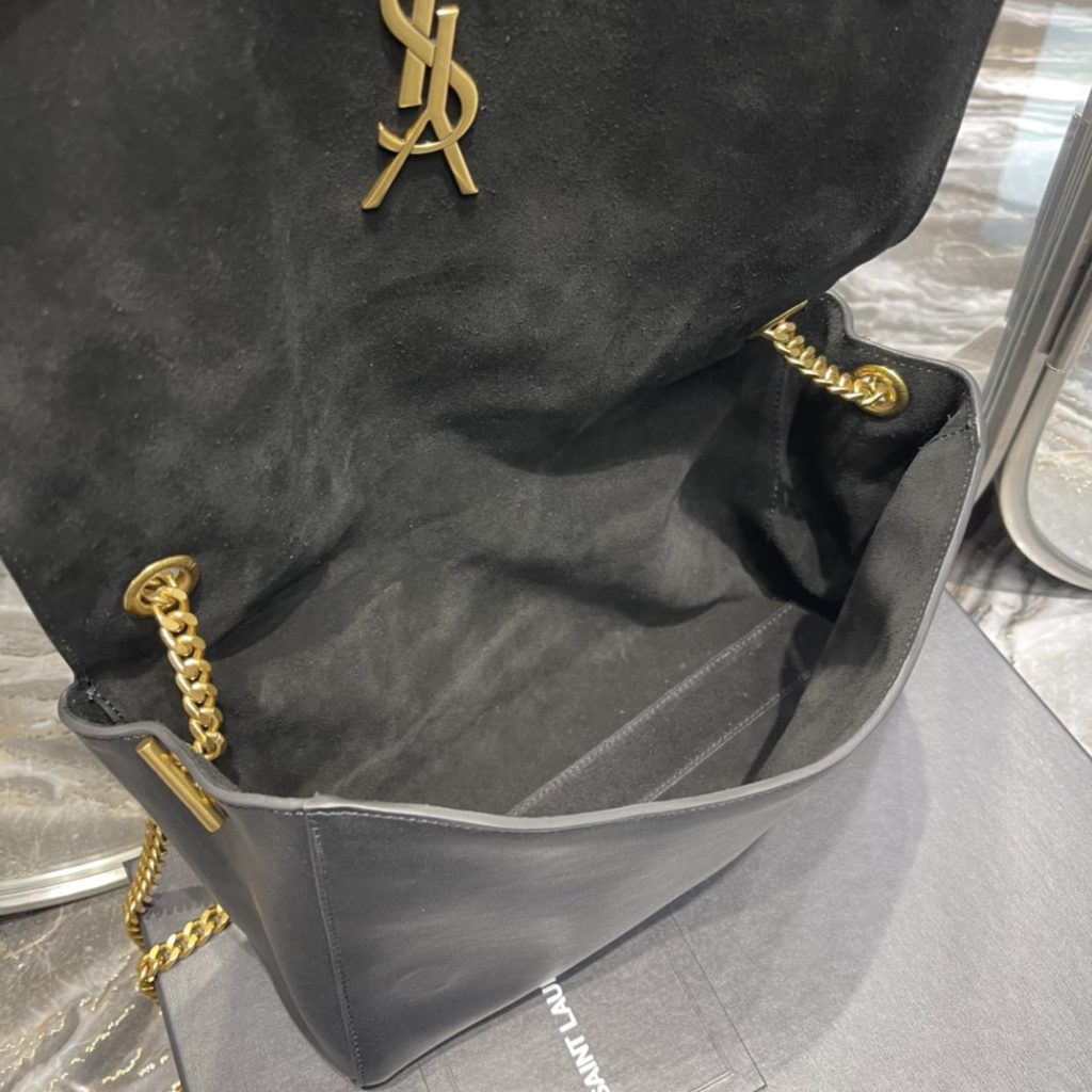 Saint Laurent Kate Medium Reversible Chain Bag Black In Suede With Gold Hardware For Women 11.2in/29cm YSL