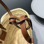 Celine Teen Triomphe Celine Classic Panier In Palm Leaves With Heart Patch Brown For Women 10in/25cm 194002DUI.04LU