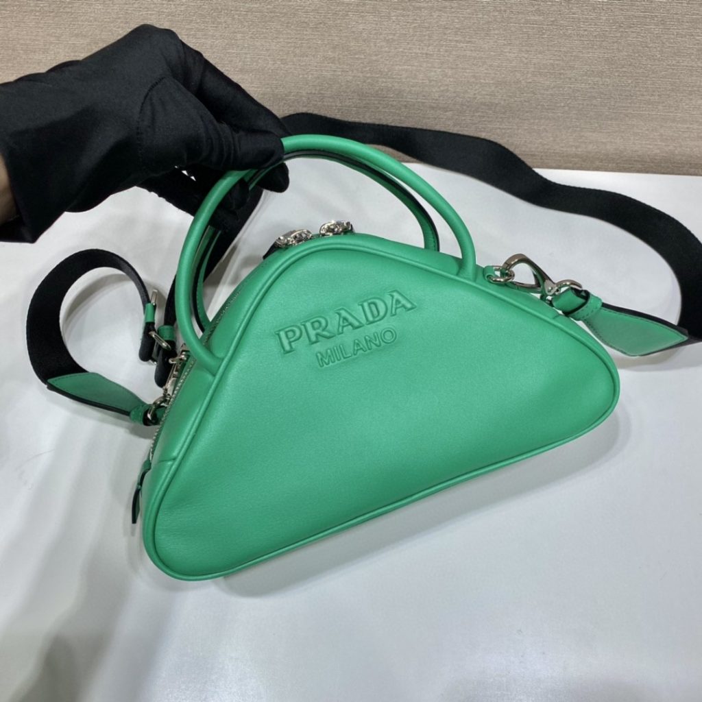 Prada Triangle Bag Green For Women, Women’s Bags 9.8in/25cm 1BB082_2BYA_F0458_V_NEO