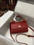 Dolce & Gabbana Small Sicily Bag In Dauphine Red For Women 7.5in/19cm DG