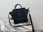 Celine Nano Luggage Bag In Drummed Black For Women 8in/20cm 189243DRU.38NO