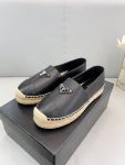 Prada Nappa Espadrillas Black For Women 0.8in/20mm PRD