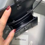 Balenciaga Hourglass Mini Handbag In Sliver, For Women, Women’s Bags 4.7in/12cm