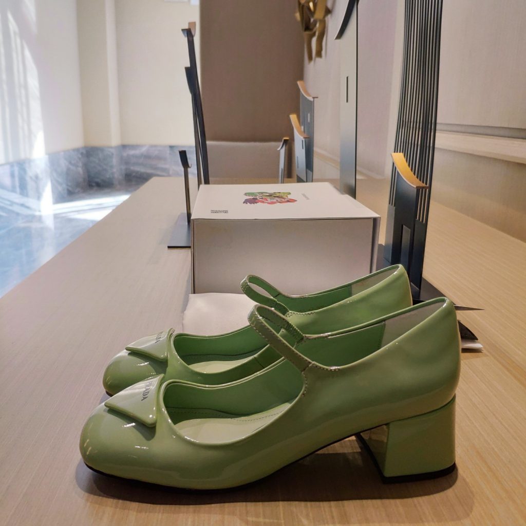 Prada Patent Pumps Green For Women 1.8in/45mm PRD