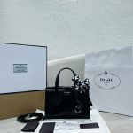 Prada Re-Edition 1995 Brushed Mini Handbag Black For Women, Women’s Bags 8.6in/22cm