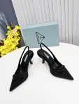 Prada Satin Slingback Pumps With Crystals Black For Women 2.2in/55mm PRD