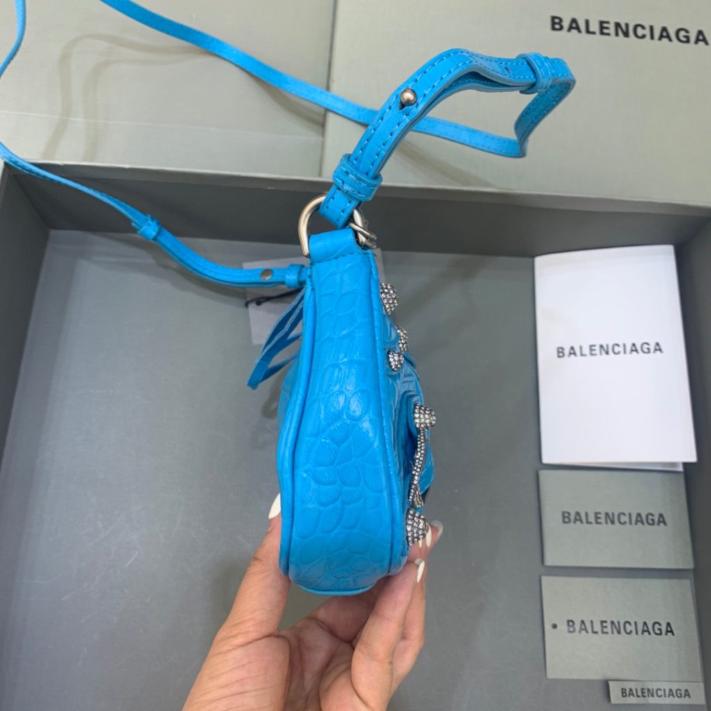 Balenciaga Le Cagole Mini Bag With Chain Blue, For Women, Women’s Bags 8.2in/21cm 69581423EJY4624