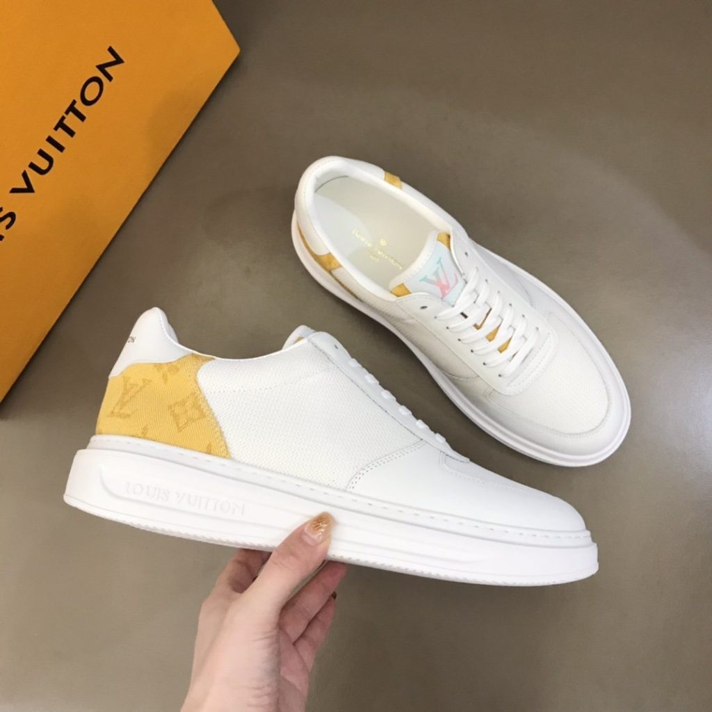 Louis Vuitton Rivoli Sneaker Monogram Metallic Canvas White/Yellow For Men LV