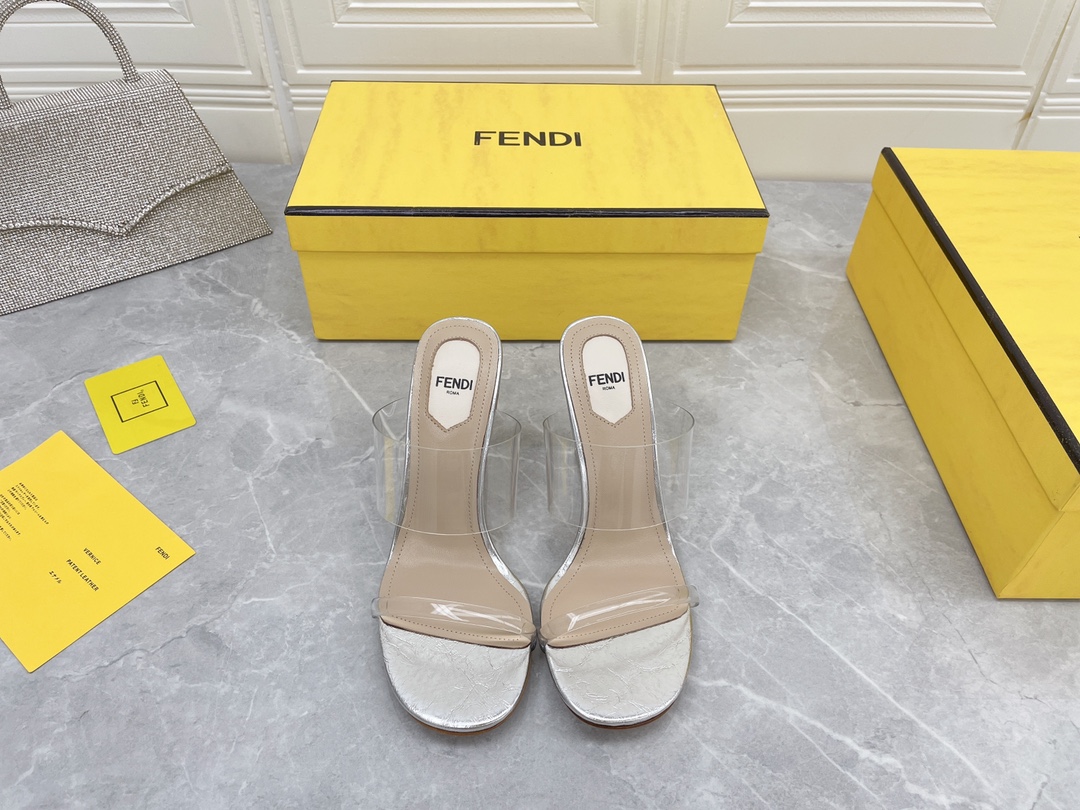 Fendi First White Transparent High-Heeled Sandals For Women