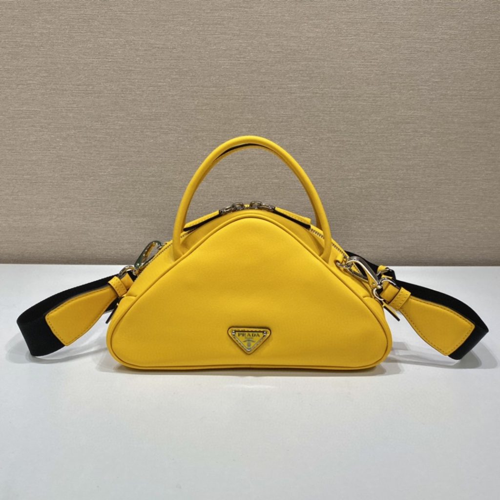 Prada Triangle Bag Yellow For Women, Women’s Bags 9.8in/25cm 1BB082_2BYA_F0377_V_NEO