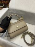 Dolce & Gabbana Small Sicily Bag In Dauphine Beige For Women 7.5in/19cm DG