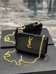 Saint Laurent Kate Monogram Shoulder Bag Light Black For Women 7.8in/20cm YSL