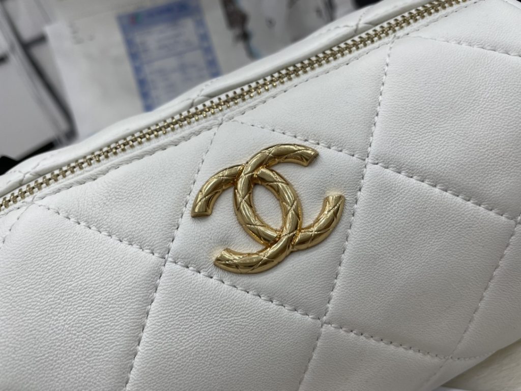 Chanel Bowling Mini White Bag For Women 11cm/4.3in