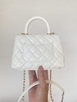 Chanel Mini Flap Bag Top Handle White For Women 7.5in/19cm