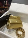 Dolce & Gabbana Small Sicily Bag In Dauphine Gold For Women 7.5in/19cm DG