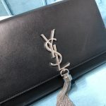 Saint Laurent Kate Medium Chain Bag With Tassel In Grain De Poudre Black For Women 9.4in/24cm YSL 354119BOW0N1000