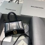 Balenciaga Hourglass Mini Handbag In Sliver, For Women, Women’s Bags 4.7in/12cm