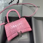 Balenciaga Hourglass Small Handbag In Dark Pink, For Women, Women’s Bags 9in/23cm