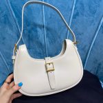 Saint Laurent Le Fermoir Hobo Bag White For Women 9.5in/24cm YSL 672615