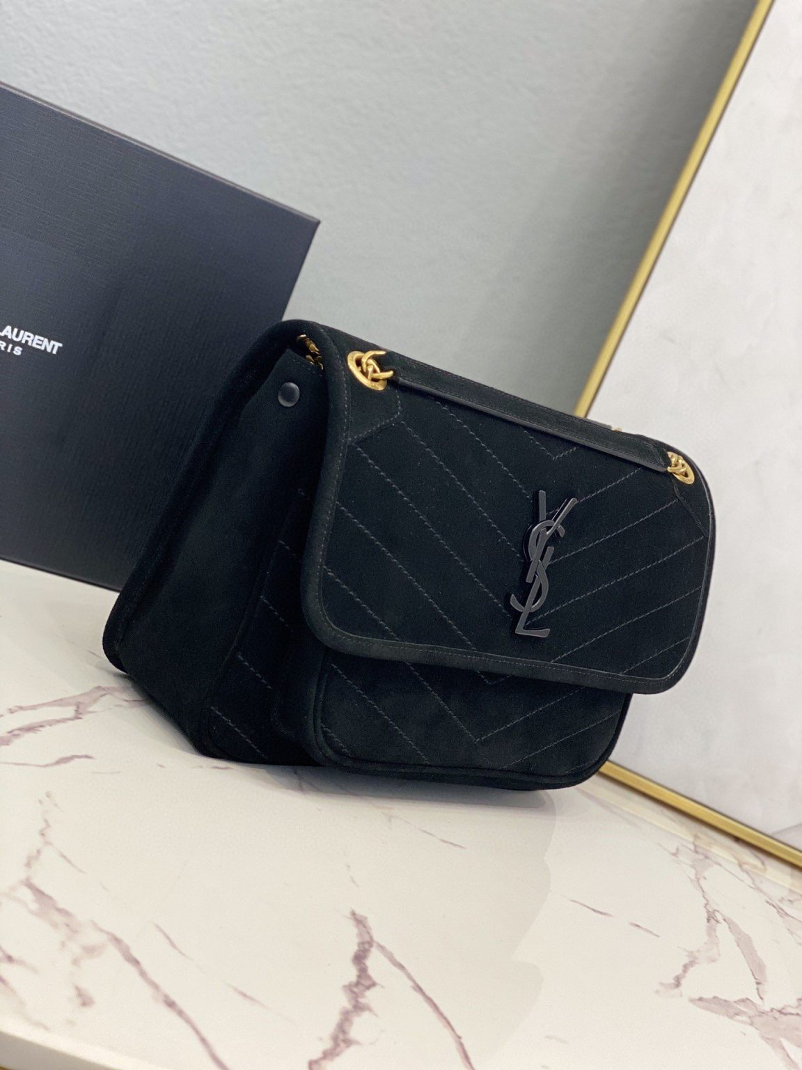 Saint Laurent Niki Medium Chain Bag Black For Women 11in/28cm YSL