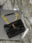 Saint Laurent Sunset Medium Chain Bag For Women 8.6in/22cm Black YSL