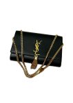 Saint Laurent Kate Medium Chain Bag With Tassel In Grain De Poudre Black For Women 9.4in/24cm YSL 354119BOW0J1000