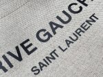 Saint Laurent Rive Gauche Bucket Bag In Linen With Black Strap For Women 11.4in/30cm YSL 669299FAAAZ9024