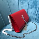 Saint Laurent Kate Medium Chain Bag With Tassel In Grain De Poudre Red For Women 9.4in/24cm YSL