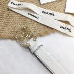 Chanel Belt With Double C Buckle White Gold Chanel Logo Hardware Women Belt