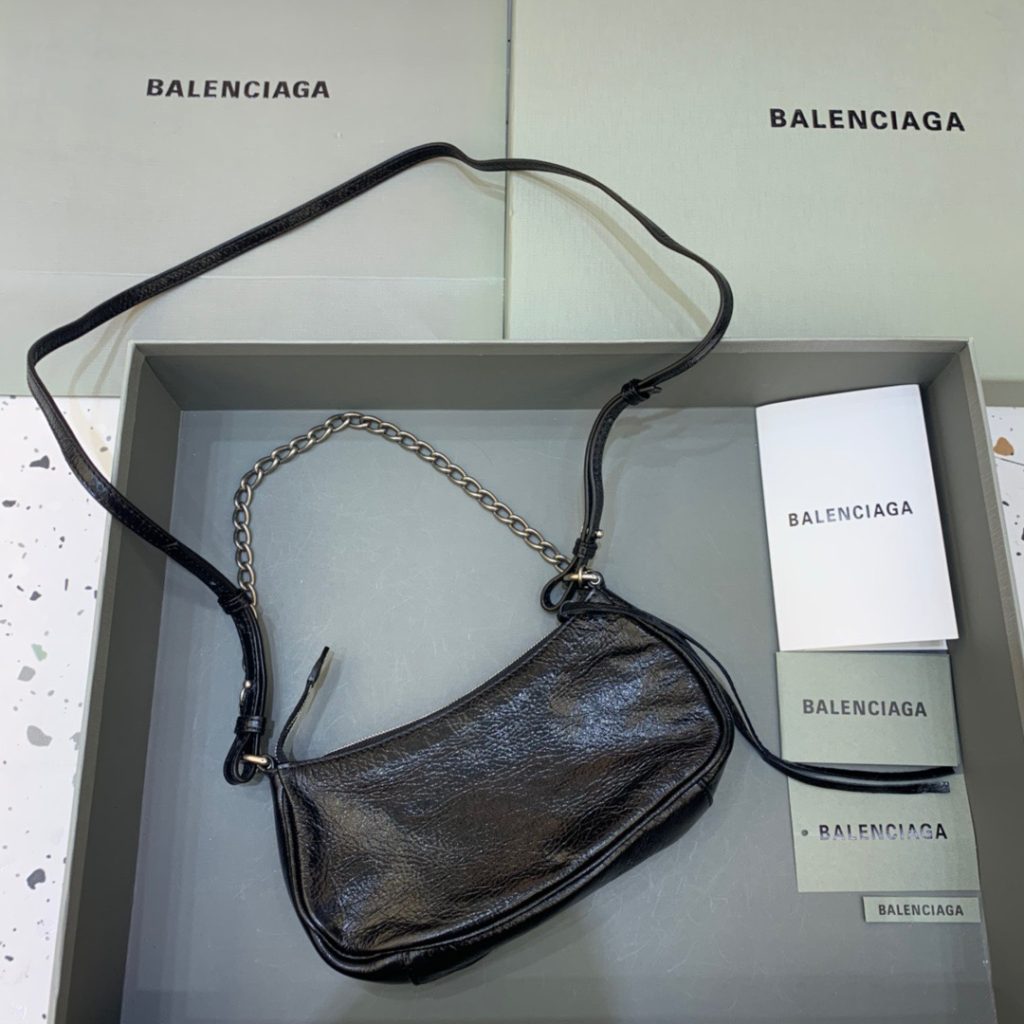 Balenciaga Le Cagole Mini Bag With Chain In Black, For Women, Women’s Bags 8.2in/21cm 6958141VG9Y1000