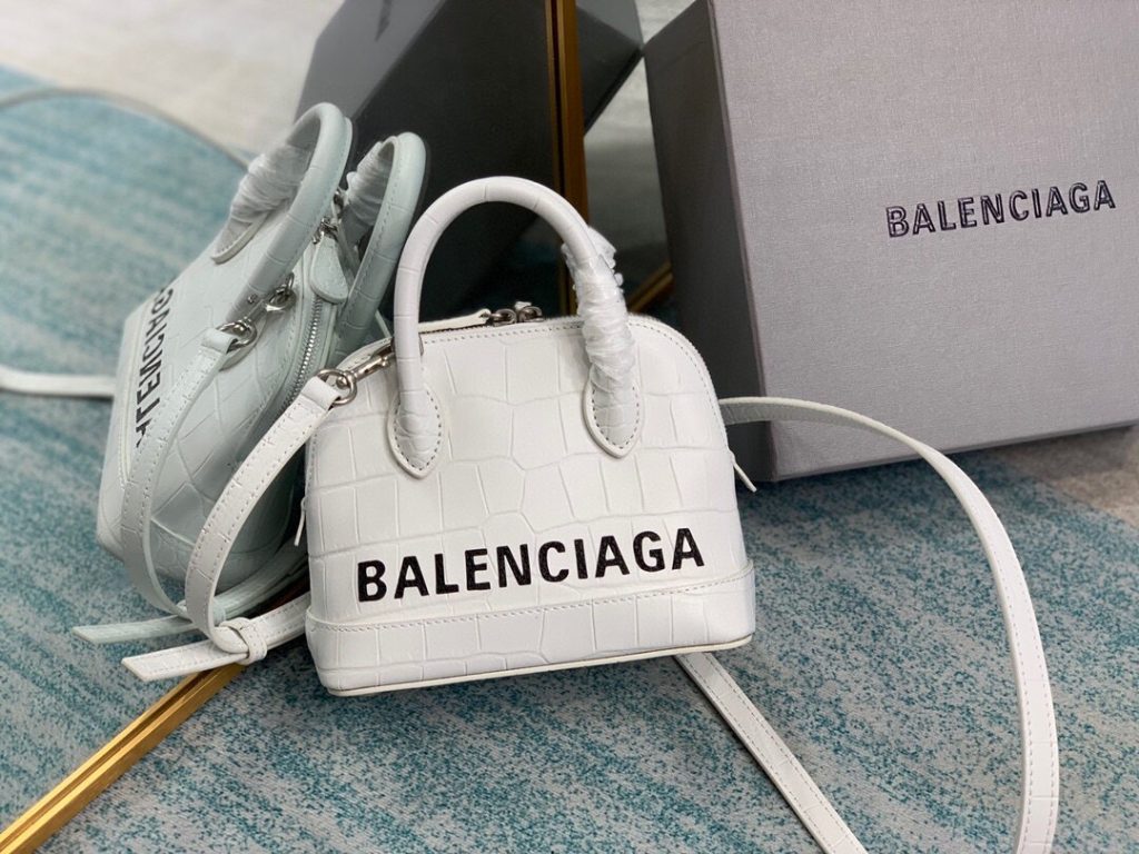 Balenciaga Ville Mini Handbag In White, For Women, Women’s Bags 7in/18cm