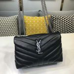 Saint Laurent Loulou Small Chain Bag In Matelassé “Y” Black For Women 9.8in/23cm YSL 494699DV7261000