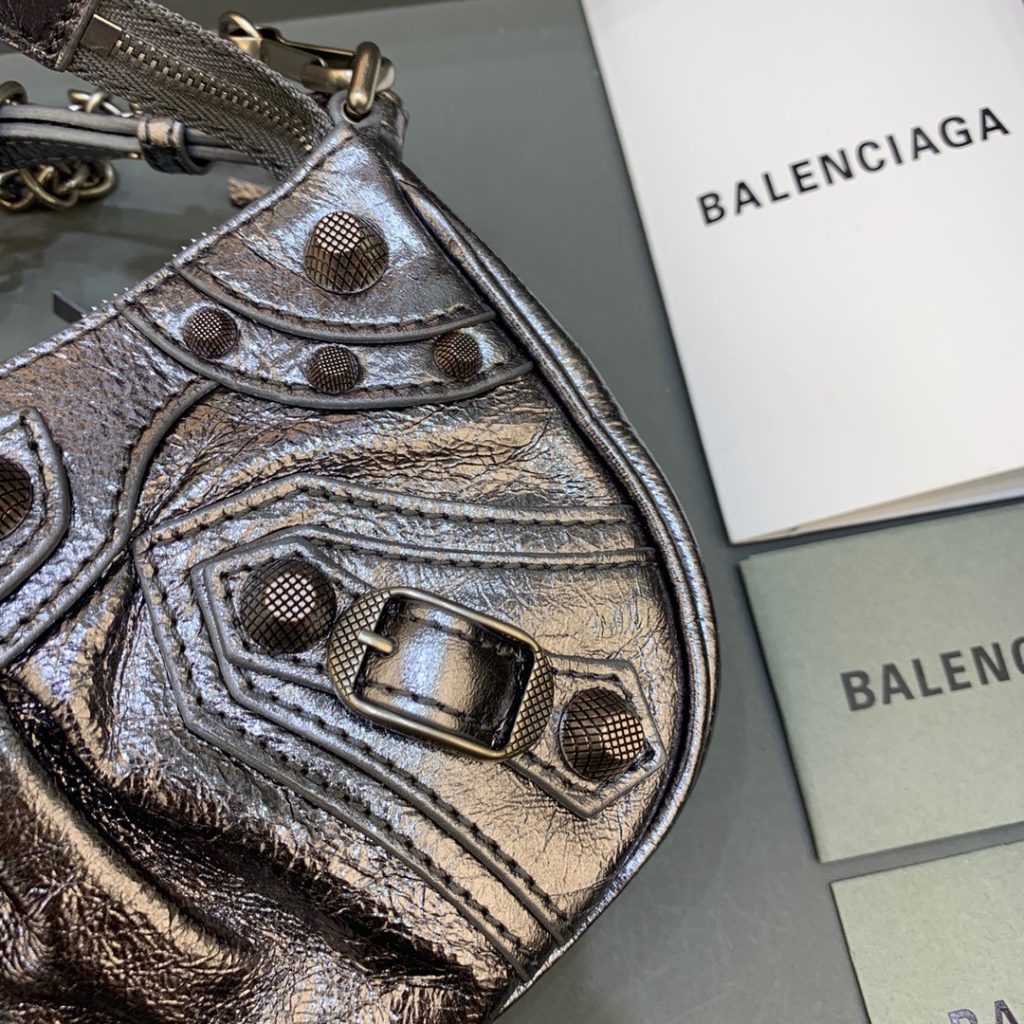 Balenciaga Le Cagole Mini Bag With Chain In Grey, For Women, Women’s Bags 8.2in/21cm