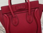 Celine Nano Luggage Bag In Drummed Red For Women 8in/20cm